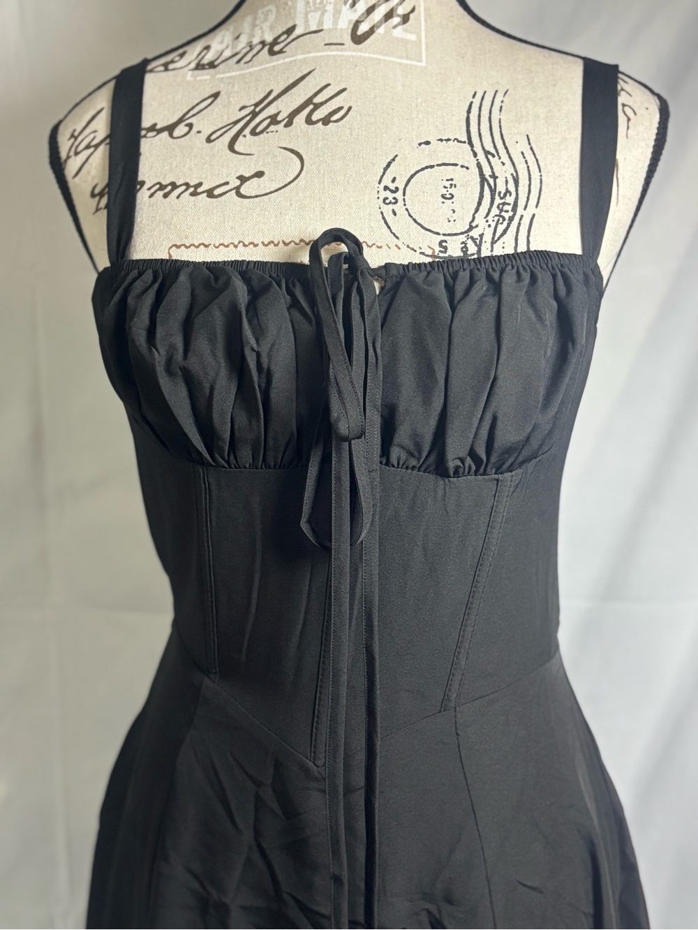 Marthea Women’s Black Midi Casual Sundress Corset Dress Size XS - Picture 4 of 12
